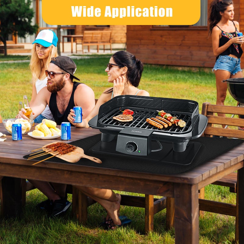 Tirifer 16 x 20in Fireproof Grill Mat for Outdoor Grill, Heat Resistant Grill Table Mat Outdoor Grill Protector Waterproof & Oil-Proof BBQ Mat to Protect Your Prep Table and Outdoor Grill Table - Image 5